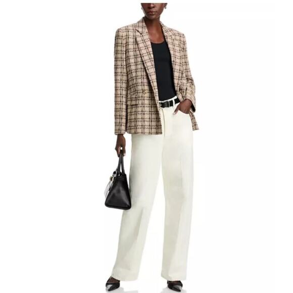 NWT Boss Janka Double Breasted Blazer tweed marshland Green Tartan size 2 - Picture 1 of 15